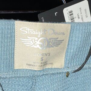 NWT Straight Down Mavis Jogger Pant Waffle Knit Light Blue Mineral Small Made in